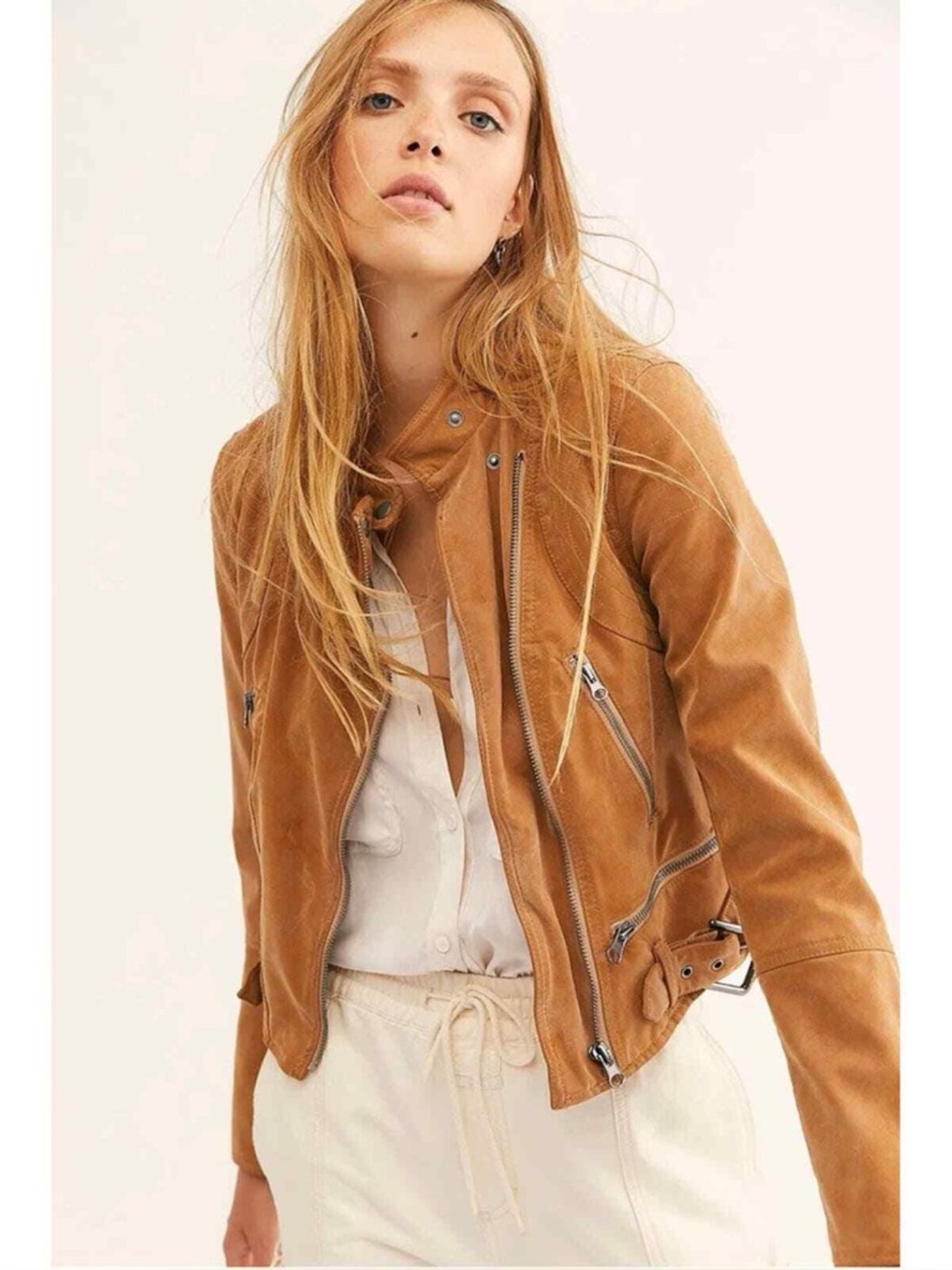 Free People We the Free Fenix Vegan Leather Jacket XS